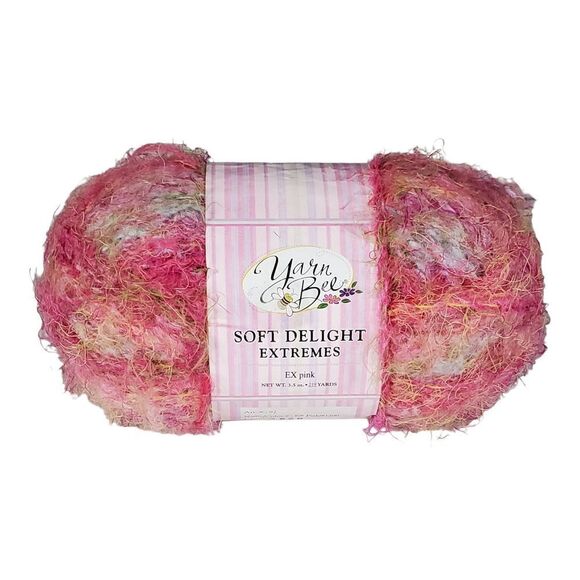 New Yarn Bee Soft Delight Extremes Ex Pink Color #1200 Lot 1820 3.6 Oz Crafting - Picture 6 of 6